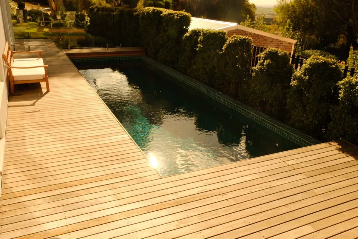 Hardwood pool deck built in Willunga, South Australia