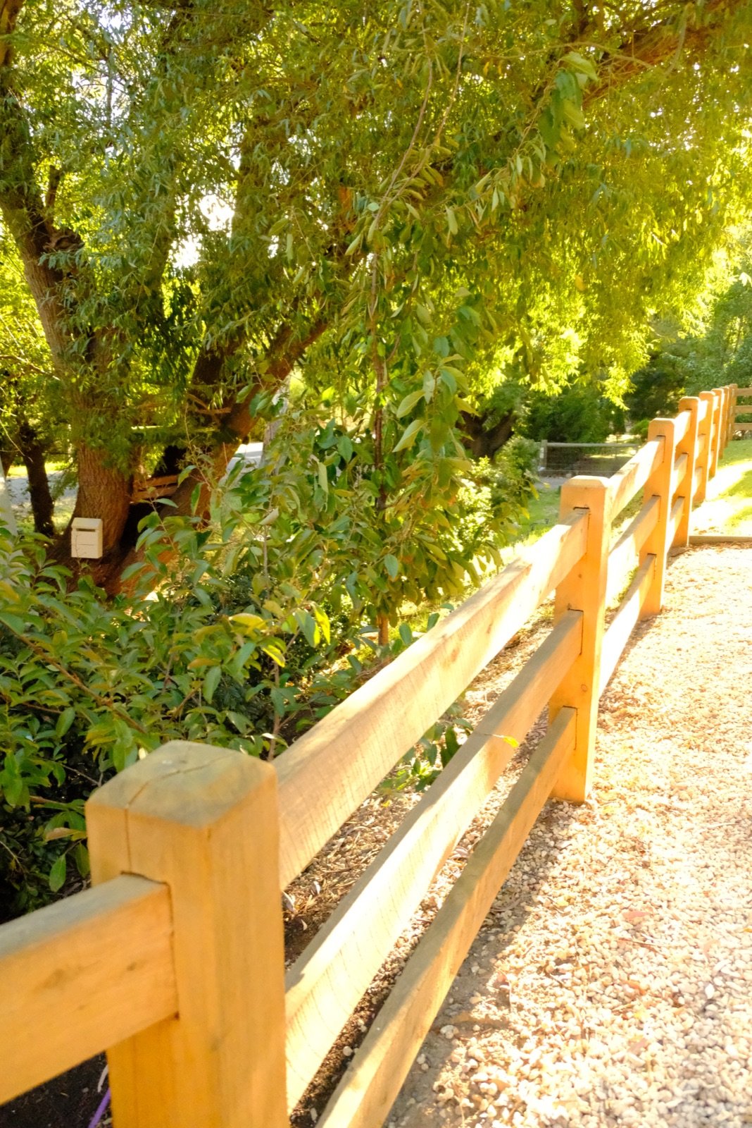Fence post and rail connection detail