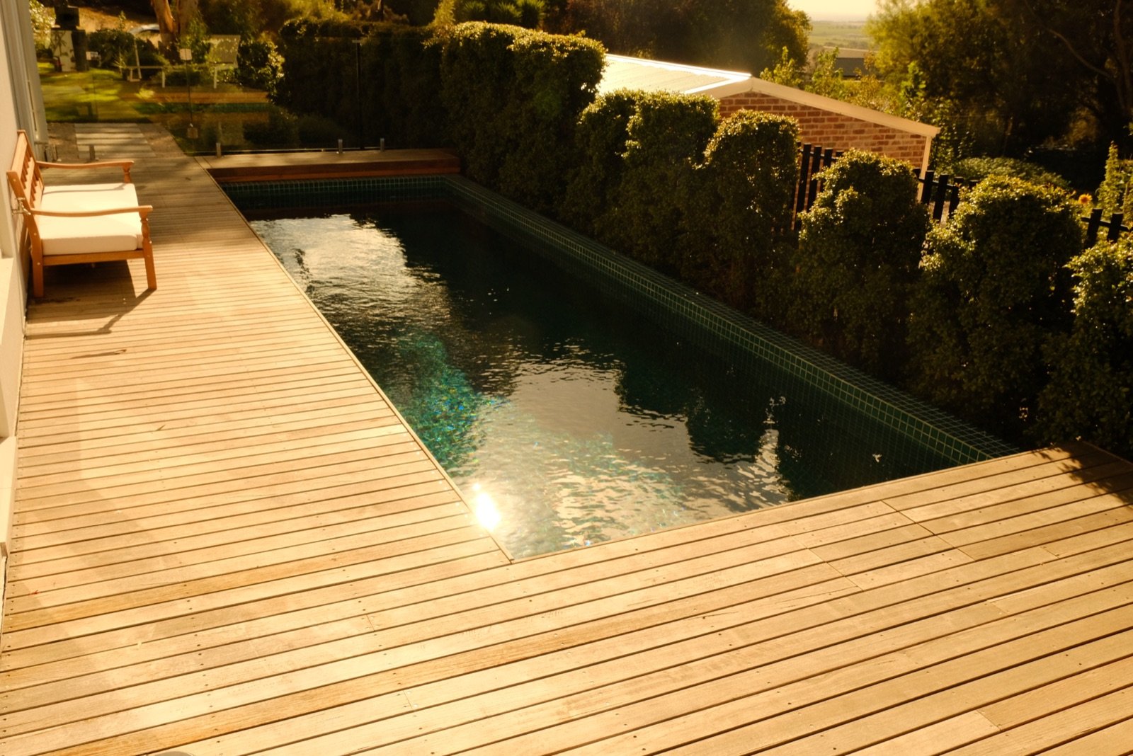 Completed pool deck and timber surrounds in Willunga